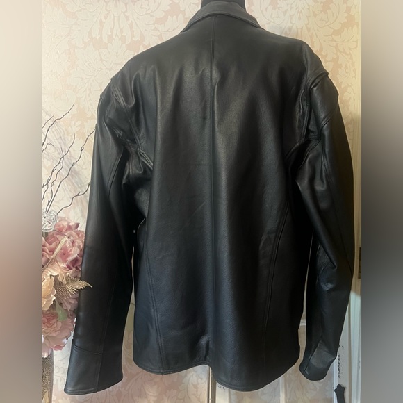 Men’s Like New Oscar Piel Leather Coat!! Size Medium - Picture 2 of 5